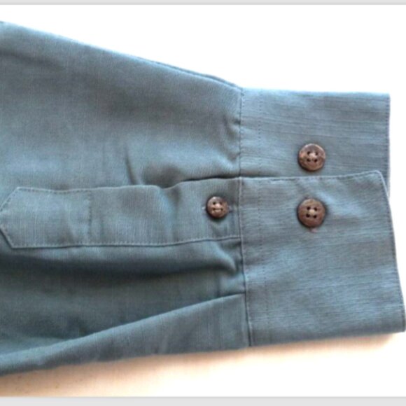 Campia Moda Men’s Shirt Size L Blue Gray Button Down Long Sleeve Pocket EUC - Picture 7 of 15